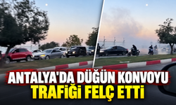 Antalya'da düğün konvoyu trafiği felç etti