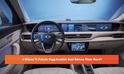 1 Milyon TL Faizsiz Togg Kredisi: Geri Ödeme Planı Nasıl?