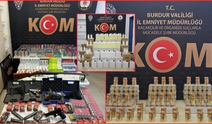 Burdur'da çok sayıda kaçak alkol ve silah ele geçirildi!