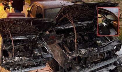 Isparta'da yanan araç küle döndü!