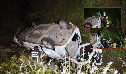 Burdur’da araç uçuruma yuvarlandı! 3 kişi yaralandı