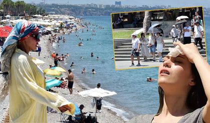 Kavurucu sıcaklar Antalya'yı vurdu: Tatilciler Akdeniz'in serin sularına akın etti