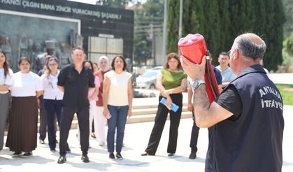 Antalya'da Aksu Belediyesi'nde yangın takibatı düzenlendi