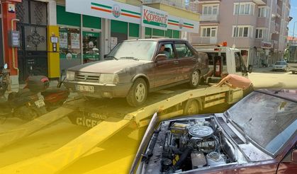 Isparta'da seyir halindeki Tofaş'ın motoru alev aldı!
