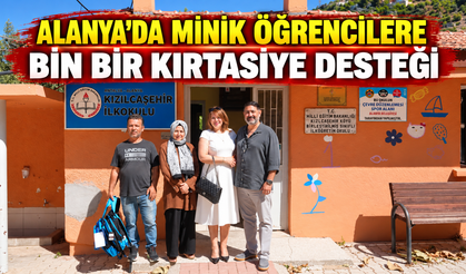 Alanya'da minik öğrencilere bin bir kırtasiye desteği