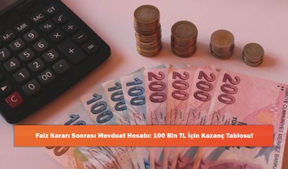 Faiz Kararı Sonrası Mevduat Hesabı: 100 Bin TL İçin Kazanç Tablosu!