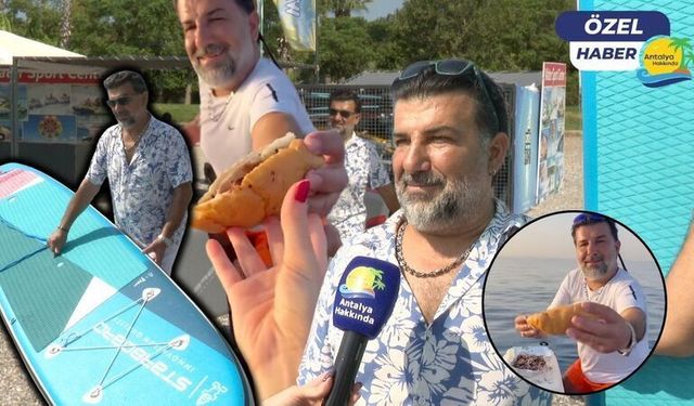 Antalya'da su ortasında akılalmaz olay! SUP üstünde mangal yakıp ciğer dağıttı