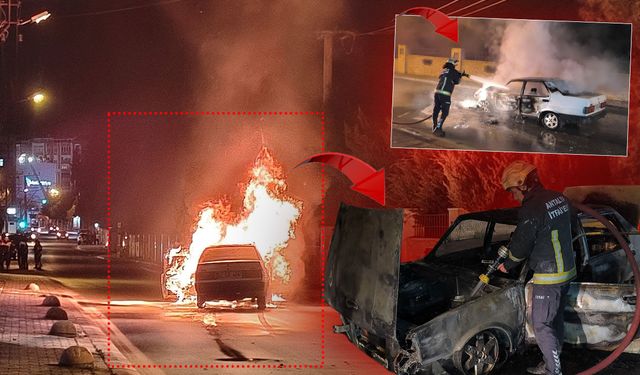 Antalya'da hareket halindeki otomobil alev aldı: Aile ölümden döndü