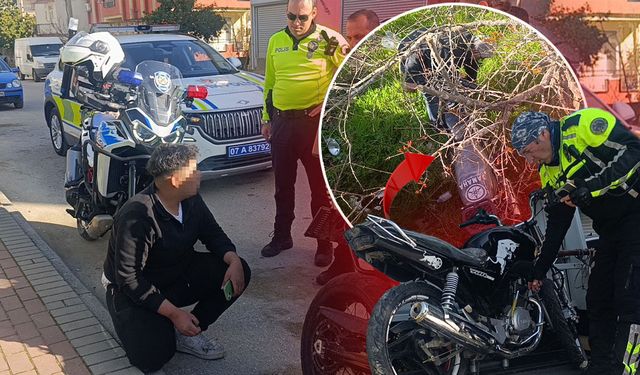Antalya'da bu da oldu: Motosikletini metrelerce yüksekten attı!