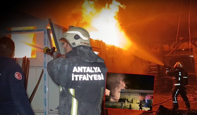 Antalya'da paketleme tesisinde korkutan yangın!