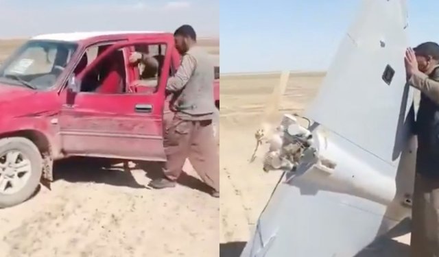 İHA’yı araca yükleyip götürmeye çalıştılar