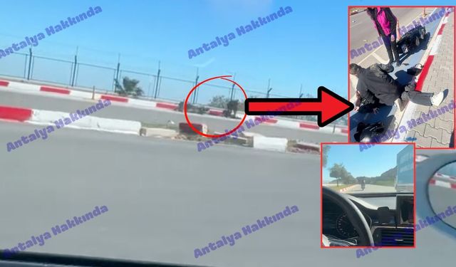 Antalya'da virajı alamayan motosiklet karşı şeride uçtu! O anlar kamerada