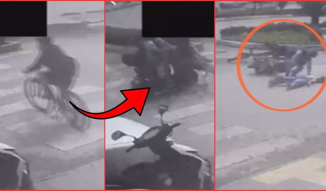 Antalya'da yaya geçidindeki bisiklete motosiklet çarptı!
