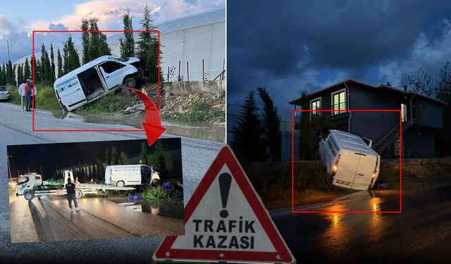 Antalya'da kontrolden çıkan araç kanalda asılı kaldı: Sürücü yaralandı