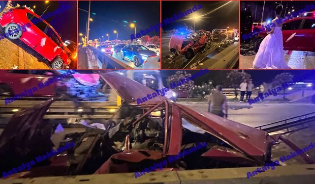 Antalya'da feci zincirleme kaza: Otomobil kağıt gibi ezildi!