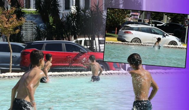Antalya'da tehlikeli serinlik! Kavurucu sıcakta süs havuzuna atladılar