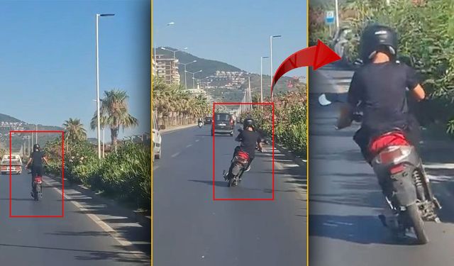 Antalya'da hem kendi canını hem trafiği tehlikeye attı!