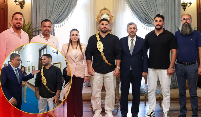 Kırkpınar Başpehlivanı Erkan Taş'tan Vali Şahin'e ziyaret
