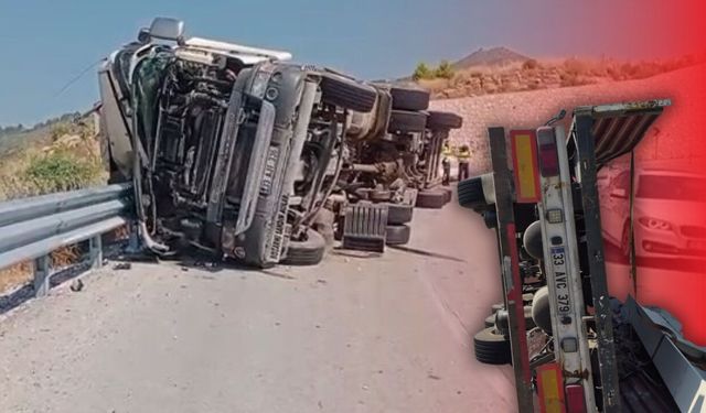 Antalya-Konya yolunda tır devrildi!