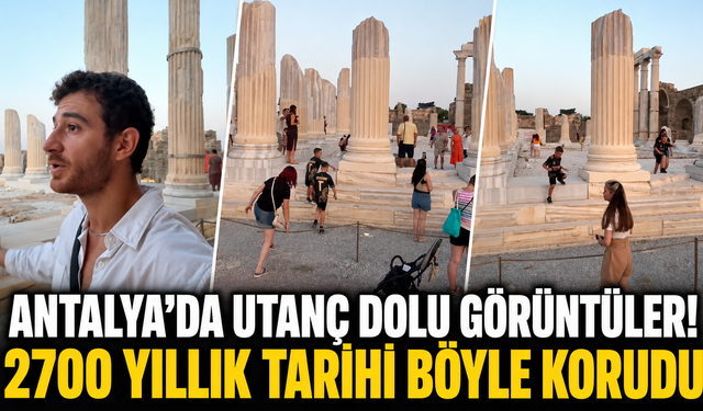 Antalya'da utanç dolu görüntüler! 2700 yıllık tarihi böyle korudu