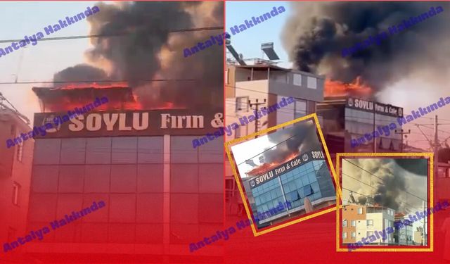 Antalya'da feci yangın! Fırının çatısı alevlere teslim oldu