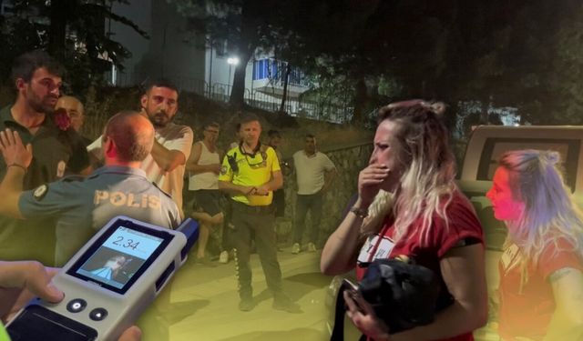 Park halindeki araca çarpıp yan yatan sürücü trip attı