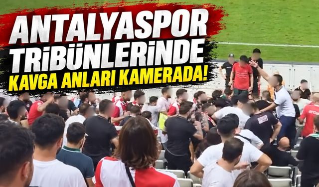 Antalyaspor tribünlerinde kavga anları kamerada!