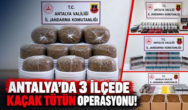 Antalya’da 3 ilçede kaçak tütün operasyonu!