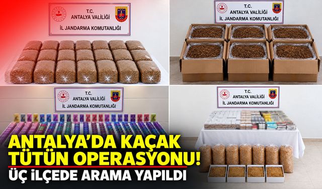 Antalya’da kaçak tütün operasyonu! Üç ilçede arama yapıldı