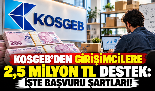 KOSGEB'den girişimcilere 2,5 milyon TL destek: İşte başvuru şartları!