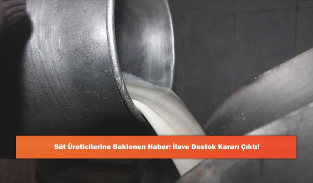 Süt Üreticilerine Beklenen Haber: İlave Destek Kararı Çıktı!