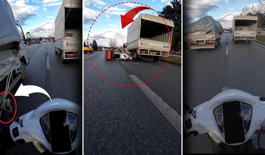 Antalya'da ölümle burun buruna geldi: Kaza anı kask kamerasında!