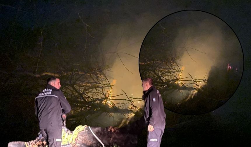 Antalya'da Selinus Kalesi çevresinde gece yangını!