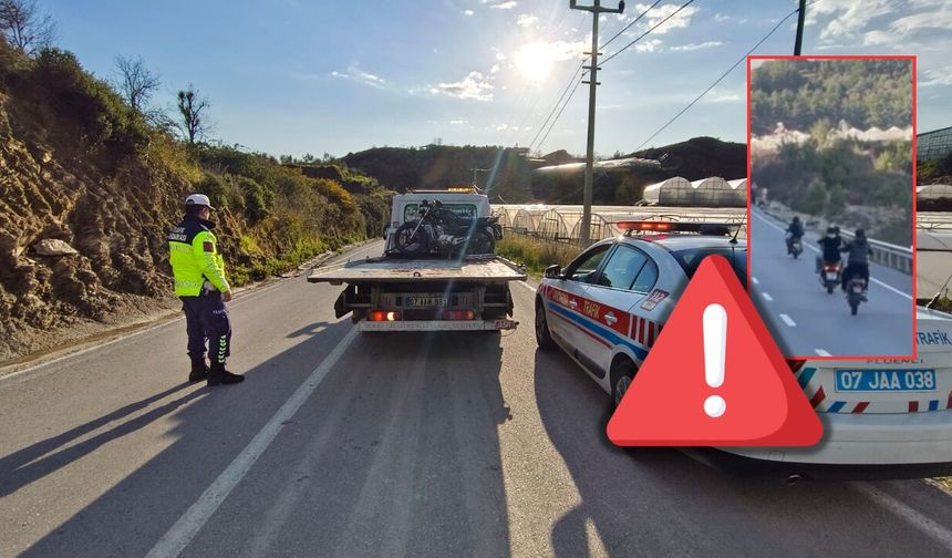 Antalya'da ehliyetsiz motorsikletlilere ceza yağdı!
