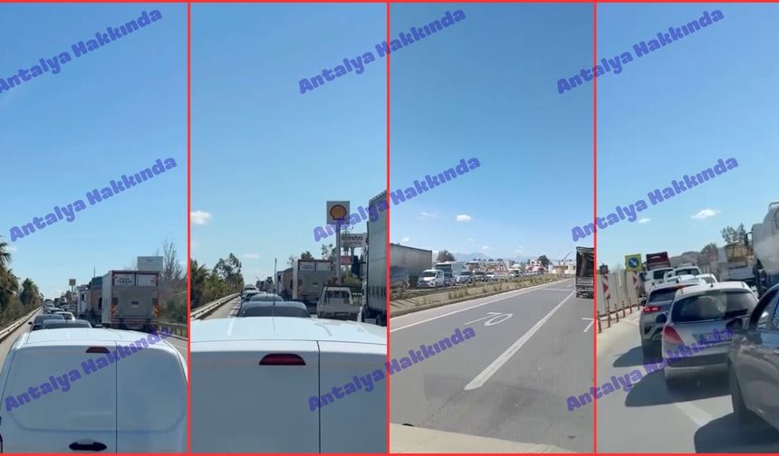 Antalya’da yol çalışması trafiği kilitledi!