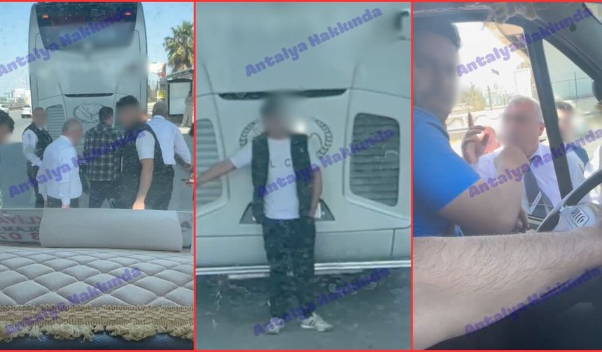 Antalya'da yol ve sinyal verme tartışmasında gergin dakikalar! O anlar kamerada