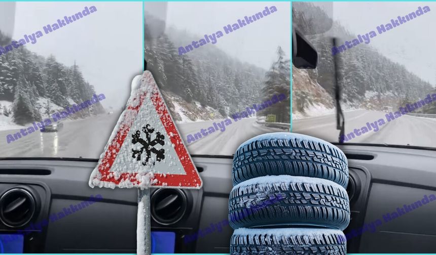 Antalya-Konya yolunda kar etkili oldu!