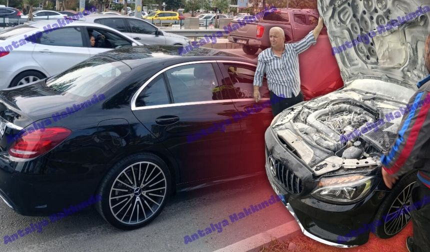 Antalya'da yeni alındığı öne sürülen lüks otomobil yandı!