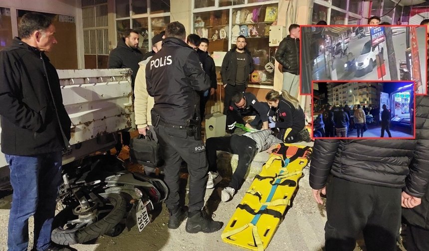 Burdur'da motosikletli otomobille çarpıştı! İşte o anlar