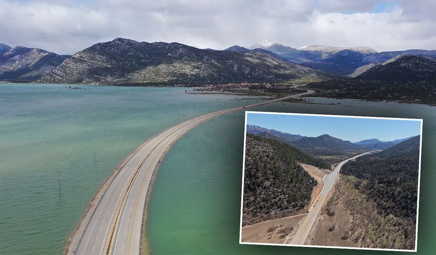 Antalya-Konya yolu trafiğe açılmıştı: Son durum havadan görüntülendi