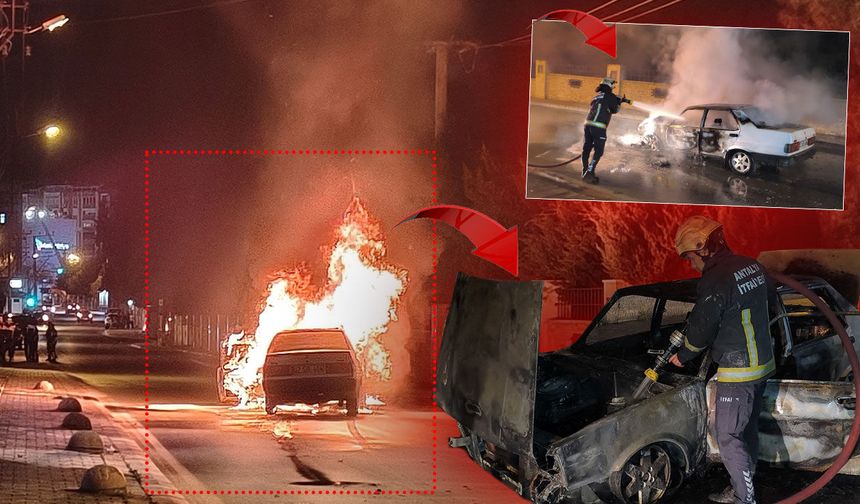 Antalya'da hareket halindeki otomobil alev aldı: Aile ölümden döndü