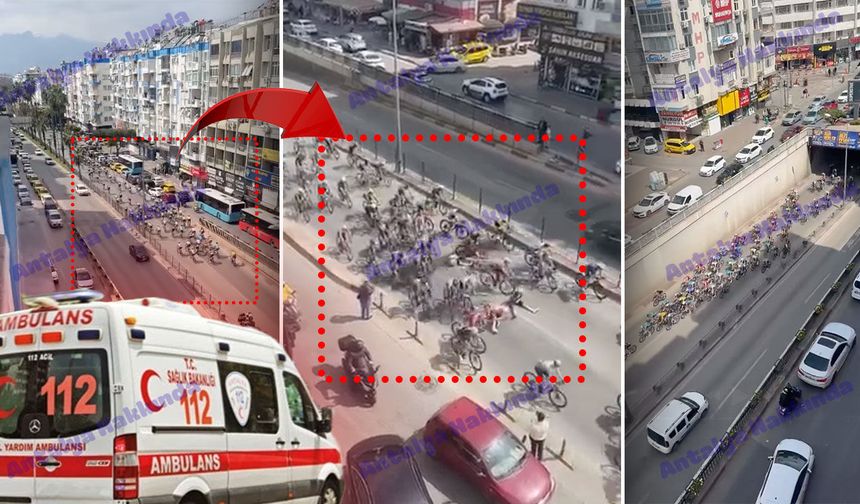 Antalya'da bisiklet yarışında korkutan kaza: Bir sporcu yaralandı!