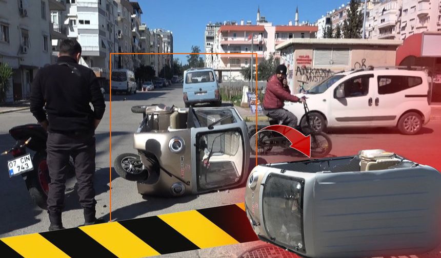 Antalya'da korkutan çarpışma: Sürücü hastaneye kaldırıldı