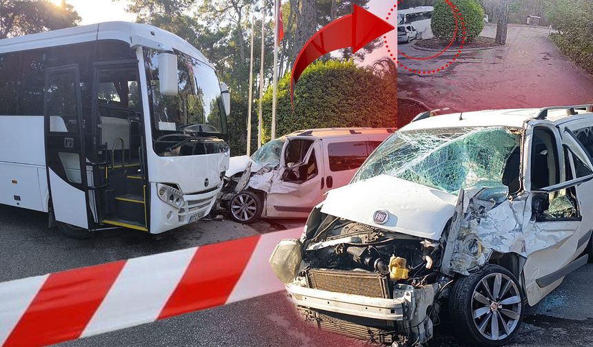 Antalya'da servis otobüsü ile ticari araç çarpıştı: 1 kişi yaralandı