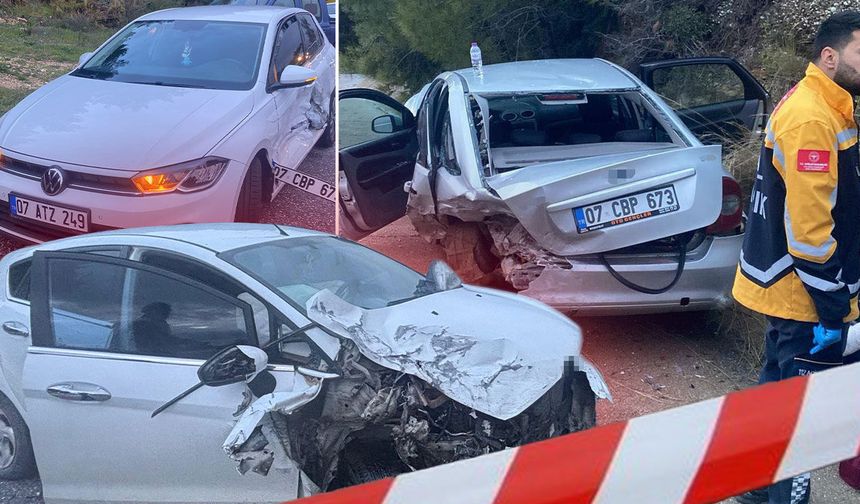 Antalya'da üç araçlı zincirleme kaza: 2 yaralı