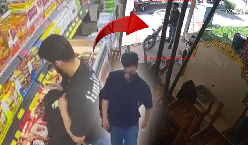 Antalya'da şok görüntü: Çaldıkları bisikletle hırsızlık yaptılar!