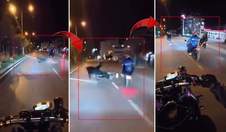 Antalya'da tek teker şovu kazayla bitti: Sürücüler yola savruldu