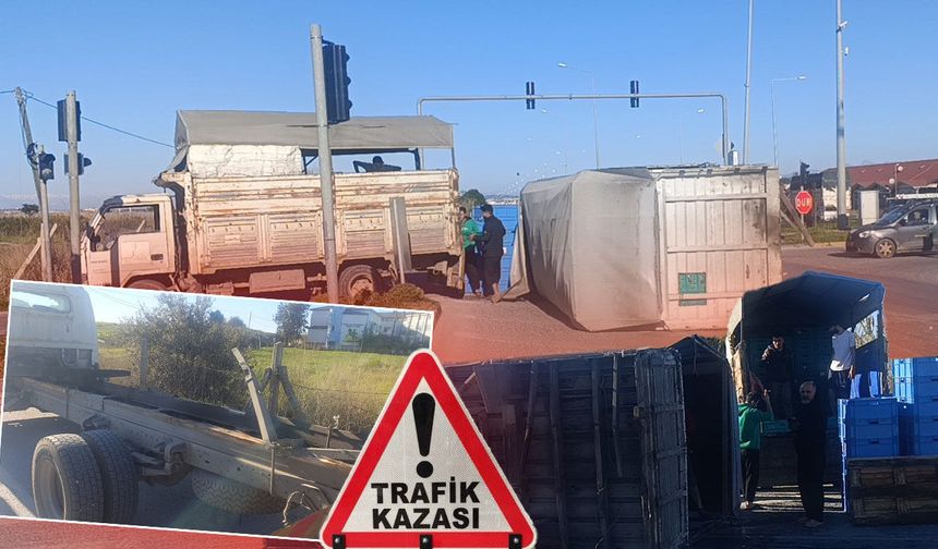 Antalya'da kamyon kasası yerinden çıktı: Tonlarca muz nakledildi