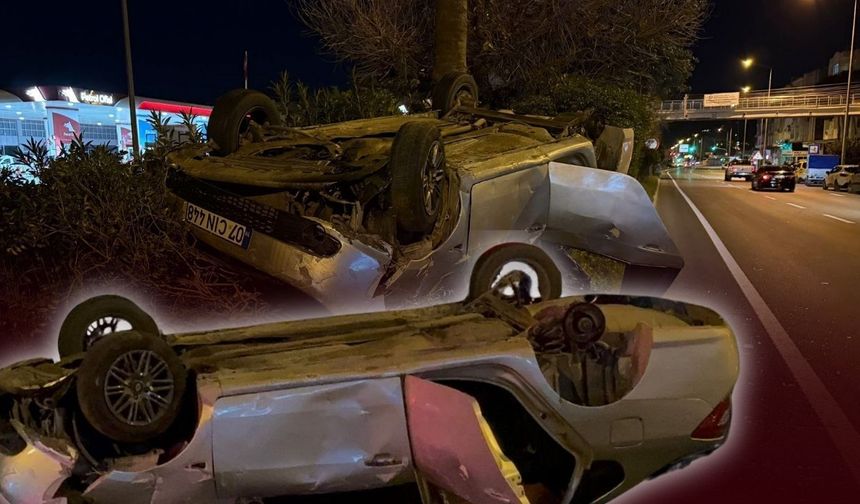 Antalya'da otomobil takla attı! 4 yaralı