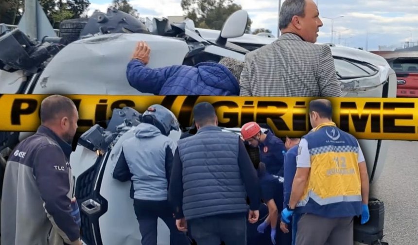 Antalya'da alt geçitte dehşet anları: Araç takla attı, sürücü yaralandı